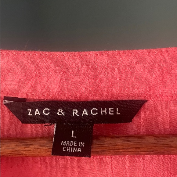 Zac and Rachel Bright Pink V-Neck Blouse - Picture 5 of 5